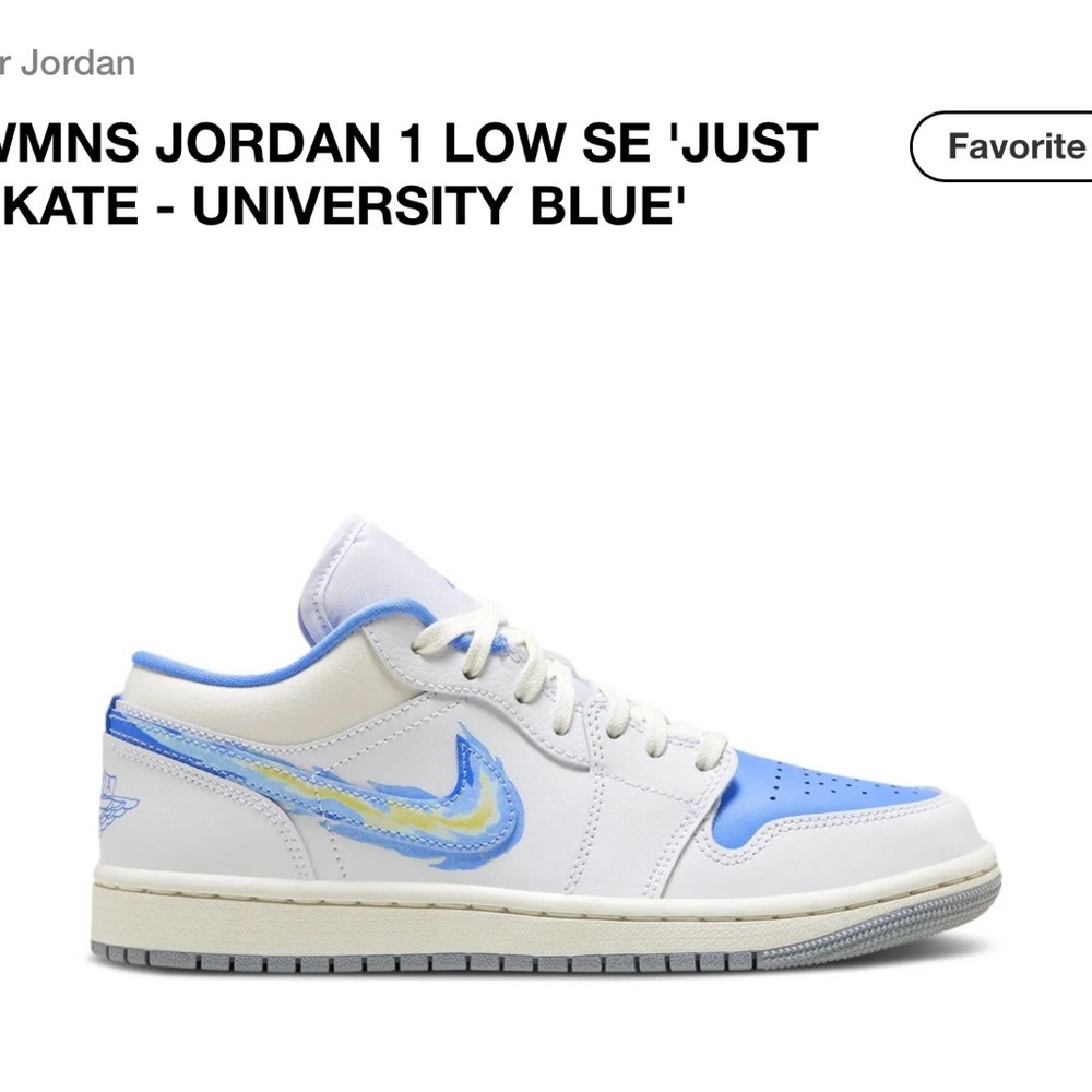 Nike Air Jordan 1 Low SE in White and Blue